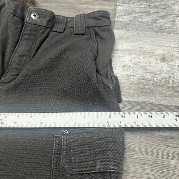 Duluth Trading Gray Tan Men 34x29 Relaxed Fit Fleece Workwear Hiking Cargo Pants - Picture 10 of 12